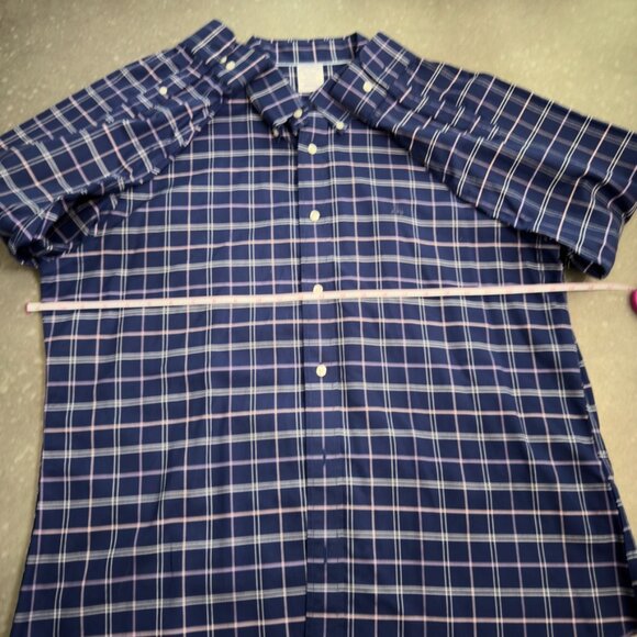 Brooks Brothers Navy Windowpane Check Button-Down Shirt – Size XL - Picture 9 of 10